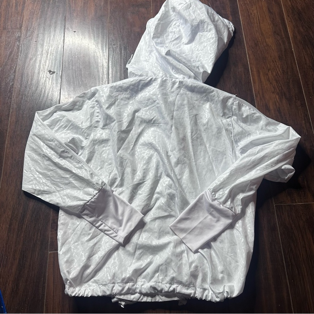 Zyia White Cheetah Print Lightweight Bomber Jacket Size Large